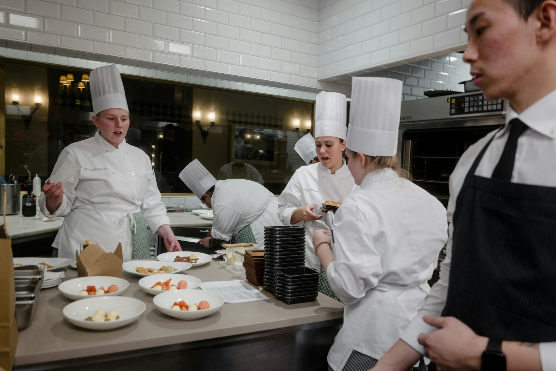 Staff in the kitchen at the Culinary Institute of America